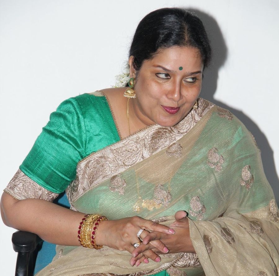 Green blouse Tulasi Shivamani transparent Saree nude