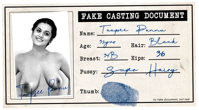 Taapsee Pannu fake casting document id card picture