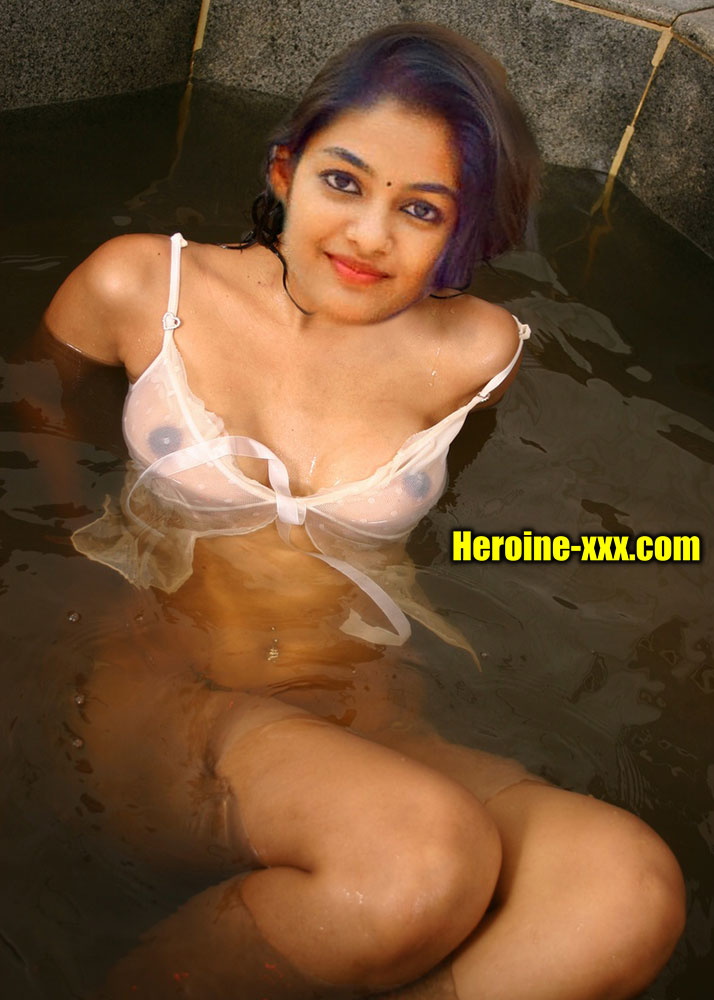 Actress Ivana black nipple wet lingerie bathtub xxx fake image