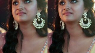 Keerthi suresh low neck blouse removed nude boobs nipple