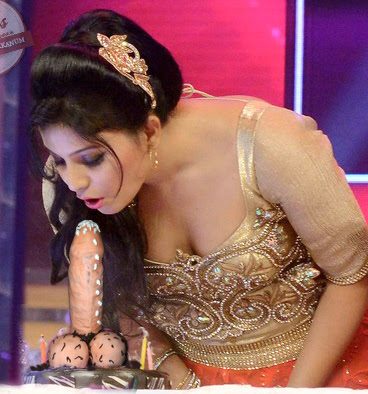 Hot cleavage Anjali Enjoying Her Dream Cake nude birthday special