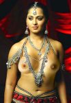 Anushka Shetty wearing jewellery on naked boobs hot nipple sexy navel