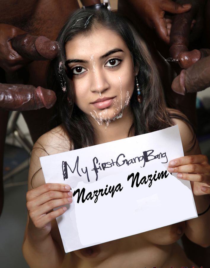 XXX malu Nazriya Nazim group cum on her face naked cum facial