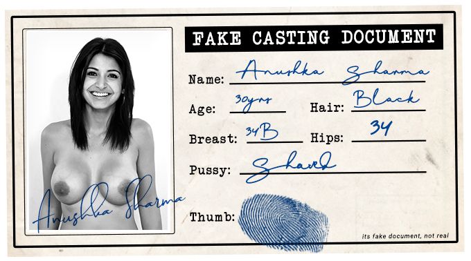 Anushka Sharma fake casting document id card photo