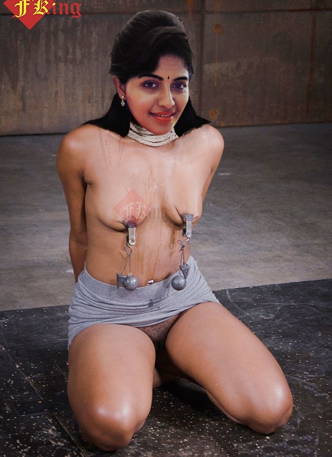 Anjali nipple clipped hot boobs torture topless bondage photo