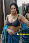 Anasuya Bharadwaj black bra without blouse xxx Saree