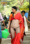 Samantha Ruth Prabhu saree removed black panties nude navel fake