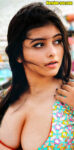 Riya Pandey nude cleavage very deep low neck blouse image
