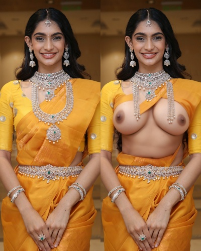 Likhita Yalamanchili yellow saree removed full nude body fake
