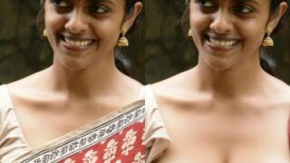 Kani Kusruti open saree sexy boobs nude nipple without bra blouse