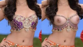 Pooja Hegde hot blouse nude nipple small boobs