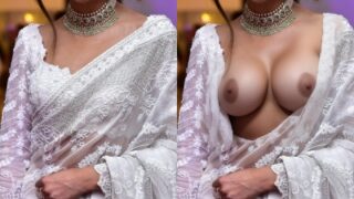 Seerat Kapoor hot saree nude boobs nipple without blouse