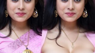 Smritha Rani sexy pink saree blouse removed nude boobs black nipple
