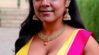 Jyothika cleavage saree slipped low neck blouse