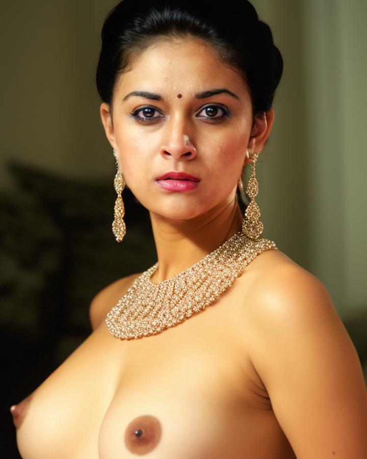 Keerthy Suresh hot nipple nude bold shoot pose