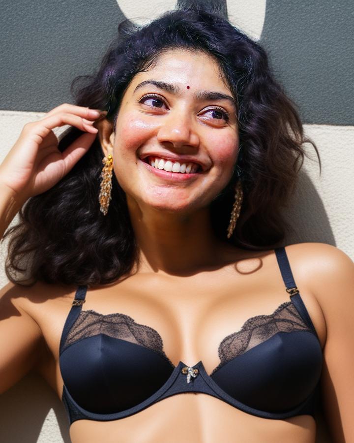 Sai Pallavi black bra without dress