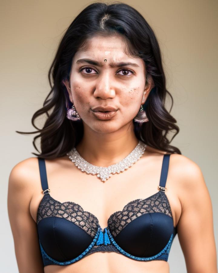 Sai Pallavi small breast black bra