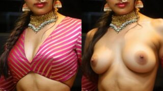 Divi Vadthya topless blouse removed nude gym boobs nipple