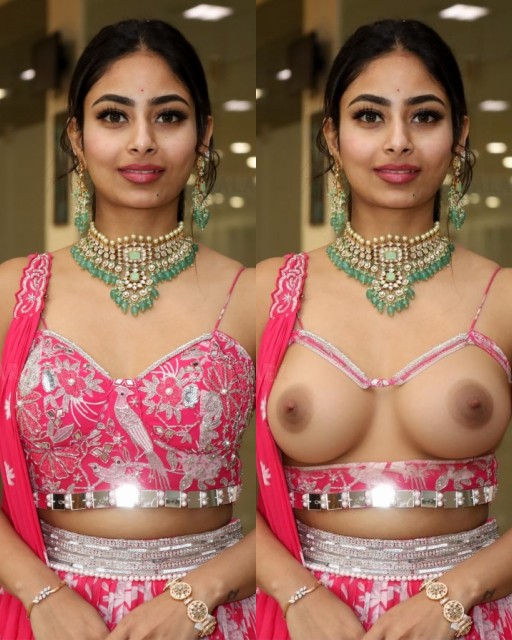 Honey Chowdary open cup sleeveless blouse nude boobs nipple show