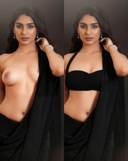 Yukti Thareja black bra removed nude small boobs nipple