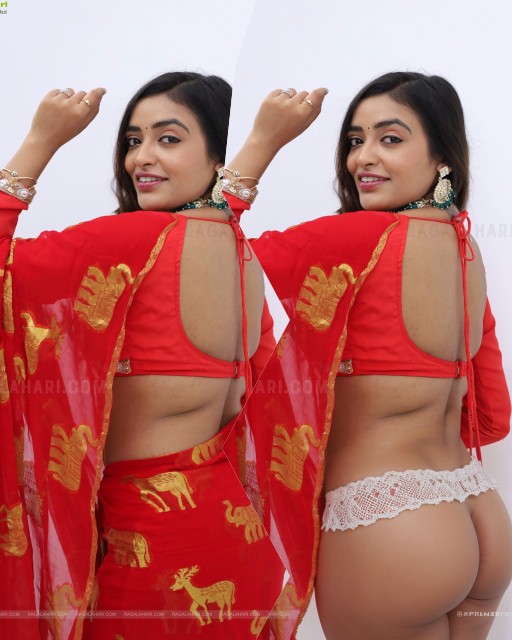 Aashi Roy red hot saree nude ass pose without panties